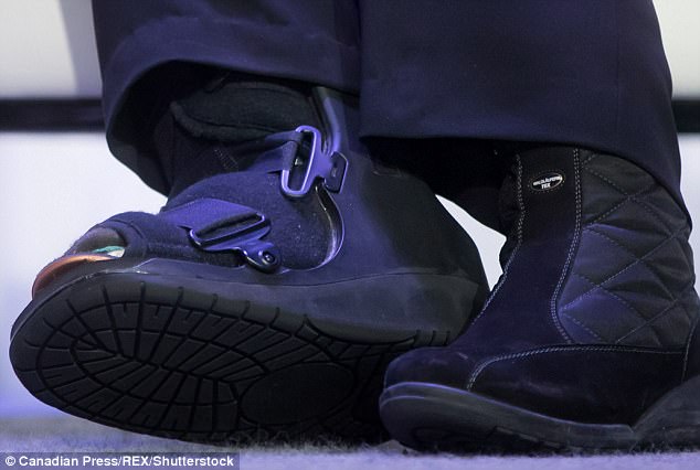 Hillary Clinton Spotted Wearing Surgical Boot Two Months After Breaking Her Toe