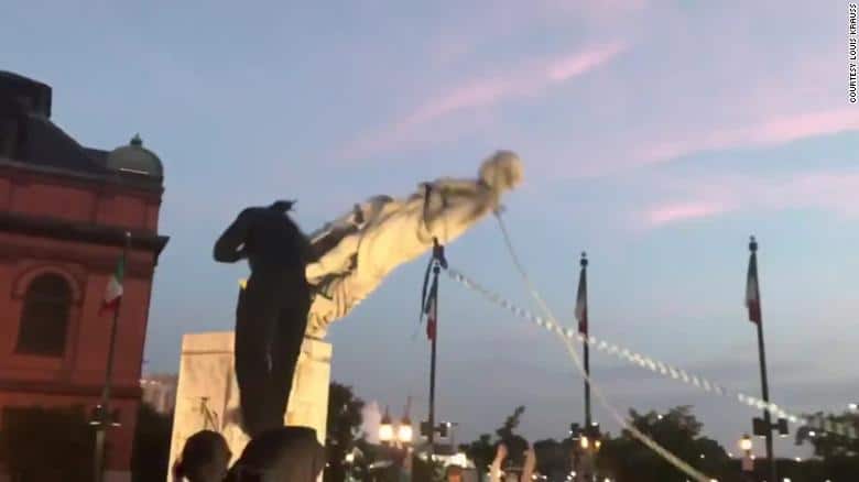 Baltimore: Columbus Statue Near Little Italy Brought Down, Tossed Into Inner Harbor