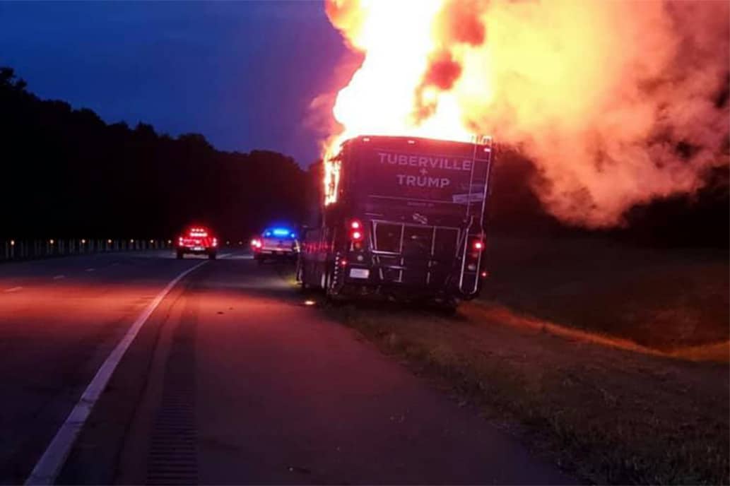 Tommy Tuberville’s Campaign Bus Goes Up In Flames