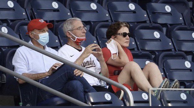 Fauci Ditches Mask At MLB Game While Not Social Distancing