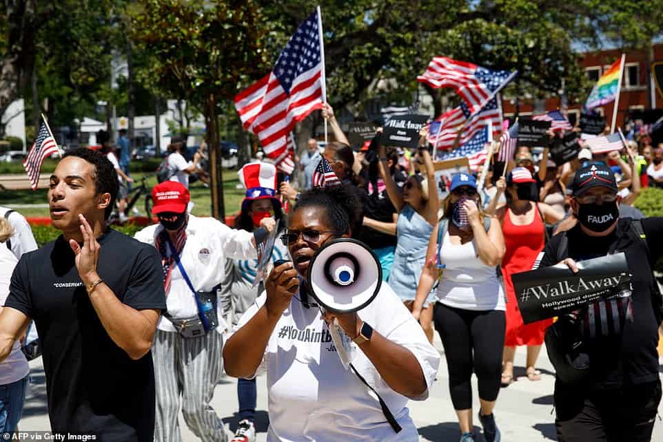 Hundreds Of Trump Supporters March Through West Hollywood To Beverly Hills