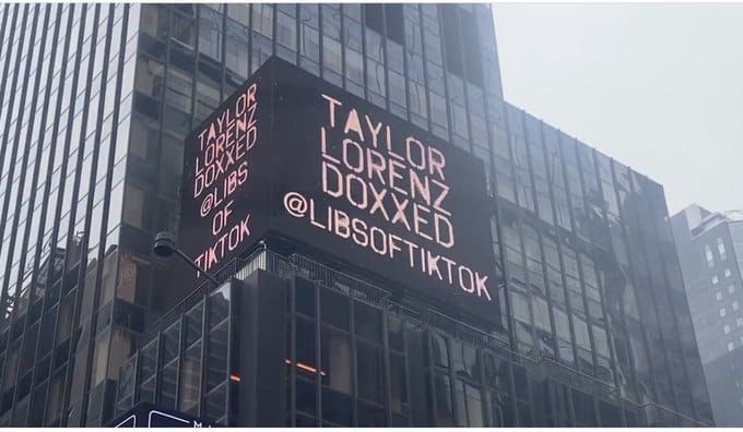 Taylor Lorenz Trolled With Times Square Billboard
