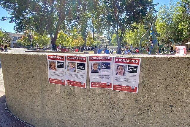 Rantingly Kidnapped flyer in Stanford University during 2023 Israel–Hamas war 2