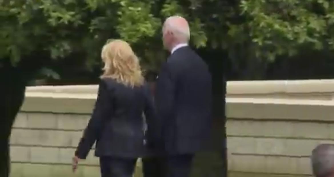 Dr. Jill Quickly Pulls Joe Out Of Normandy Event As Macron Stays Behind To Greet Veterans