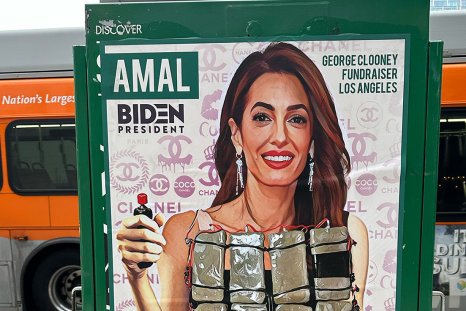 Street Artist Sabo Mocks Biden And Amal And George Clooney On The Eve Of A California Democrat Fundraiser