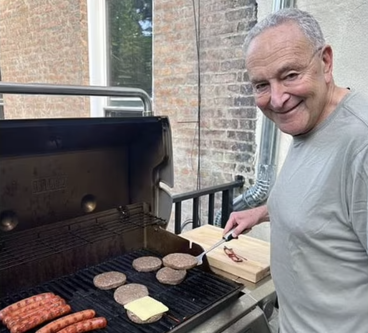 Chuck Schumer Roasted For Placing Cheese On Raw Hamburger