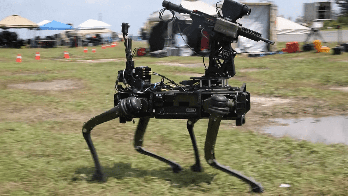 Robot Dog With Gun Turret For Hunting Aerial Drones Being Tested By Army