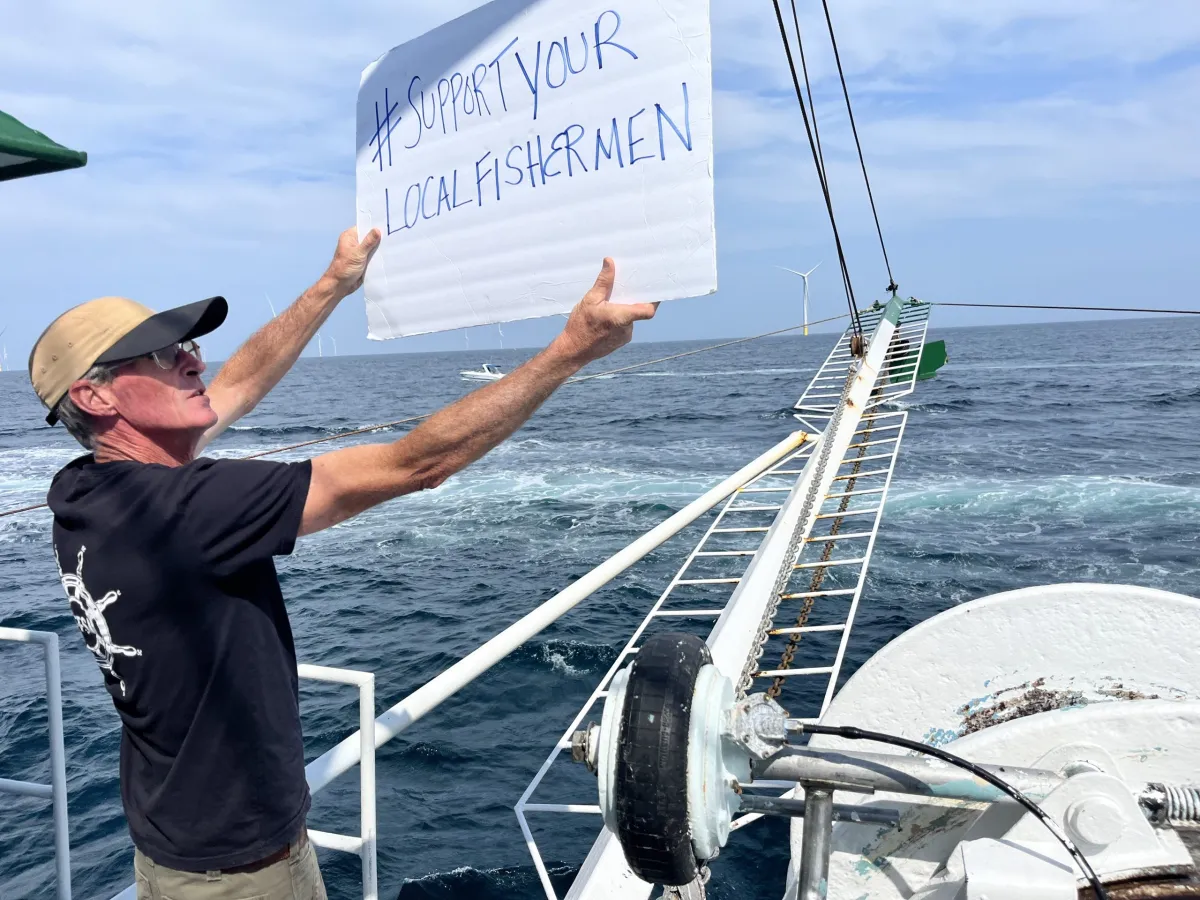 New England Fishermen Stage Floating Protest At Vineyard Wind Site