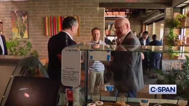 Walz And Emhoff Screw Up Photo-Op, Steal Coffee From A Local Cafe