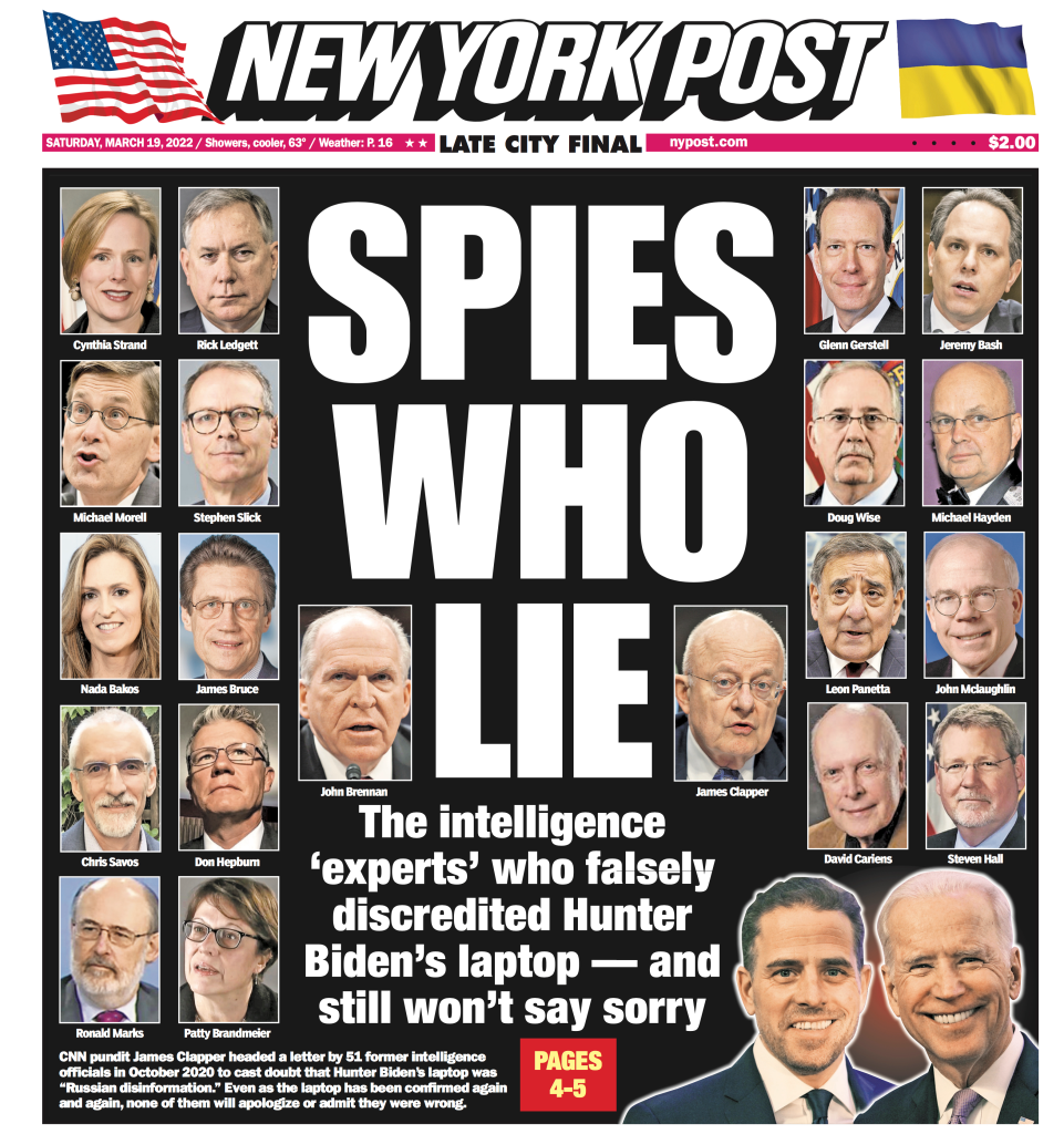 Trump To Suspend Security Clearances Of 51 Intelligence Officials Who Falsely Implied Hunter Biden Laptop Was Russian Fake
