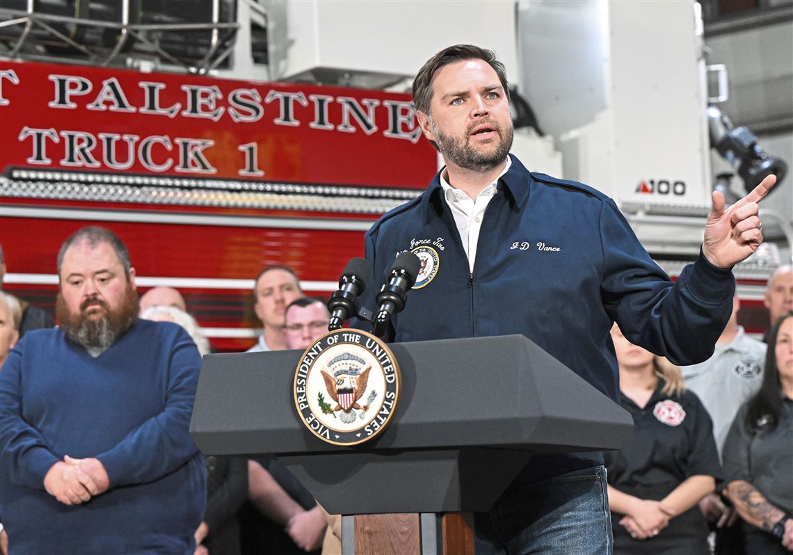 Vance Visits East Palestine, Two Years After Toxic Train Derailment