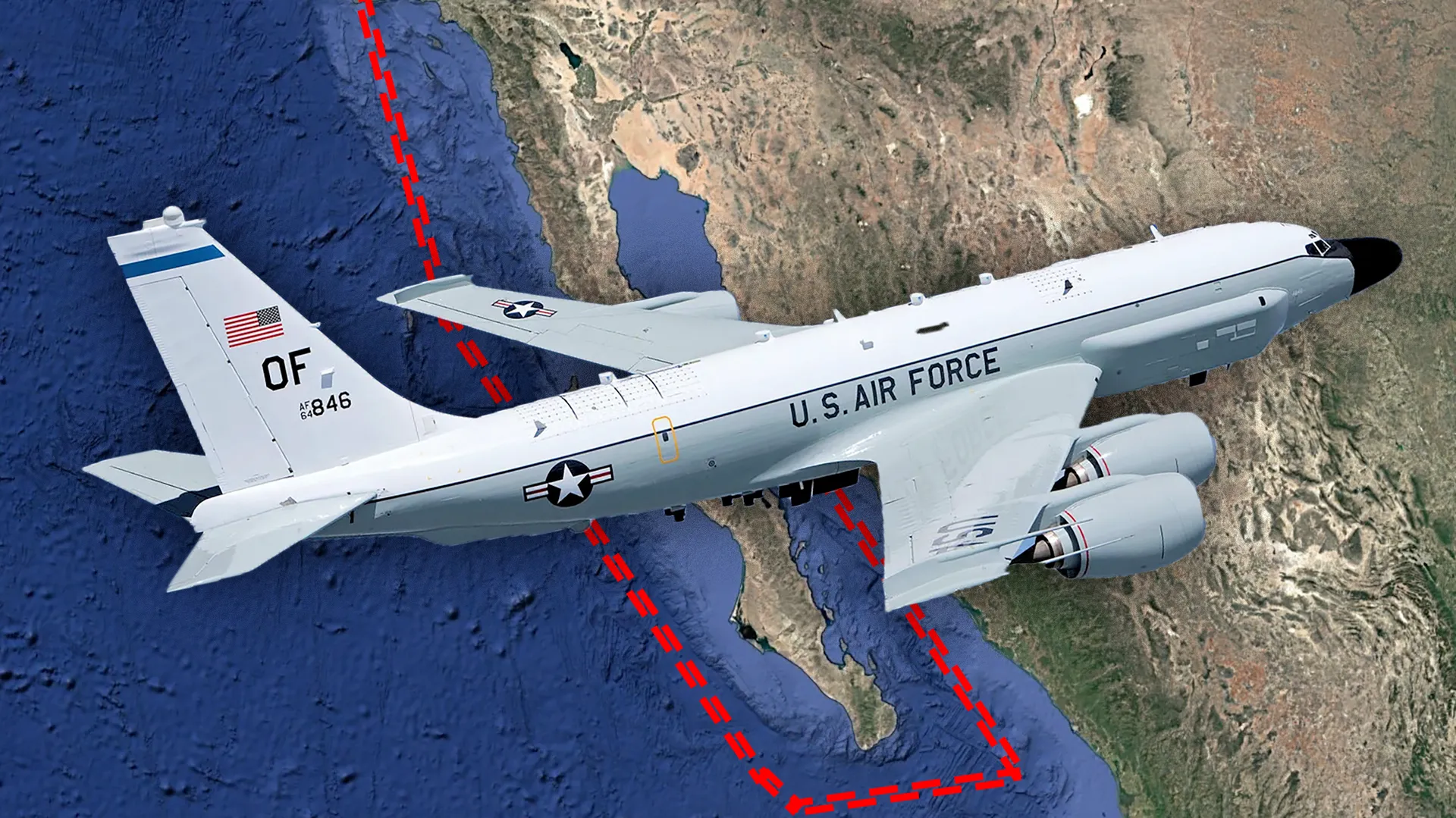 RC-135 Rivet Joint Surveillance Jet Just Flew Unprecedented Mission Off Mexico