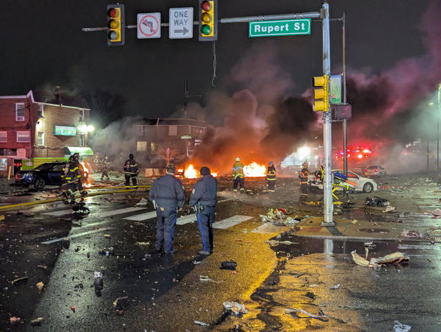 Small Plane Crash In Philadelphia Leaves Multiple Houses On Fire, Causes Explosion