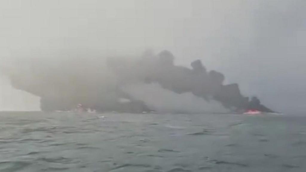 Oil Tanker And Cargo Vessel Collide In The North Sea Off The English Coast