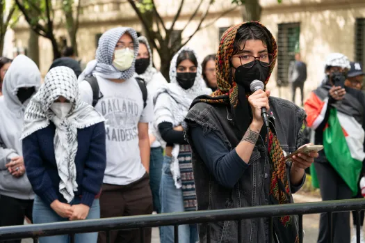 Masked Protesters Rally Against Columbia’s New Mask Policy