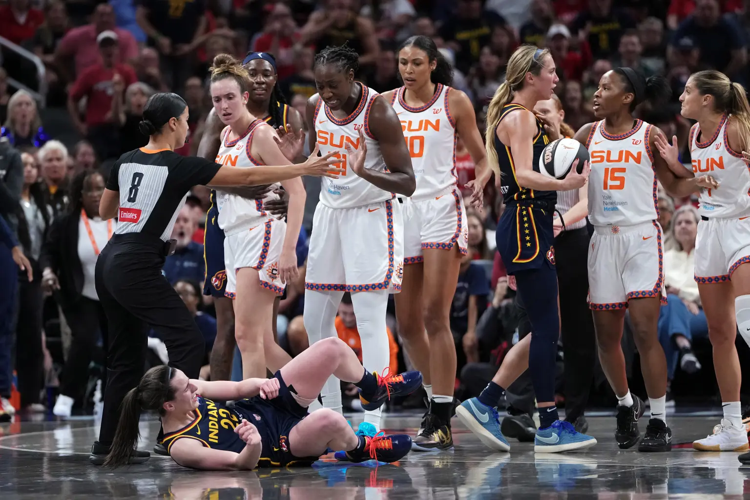 Fever Game Ends In Absolute Chaos After Caitlin Clark Is Knocked Down