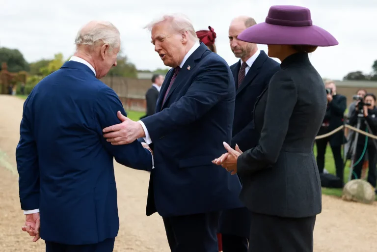 Trump Arrives At Windsor Castle For Royal Welcome