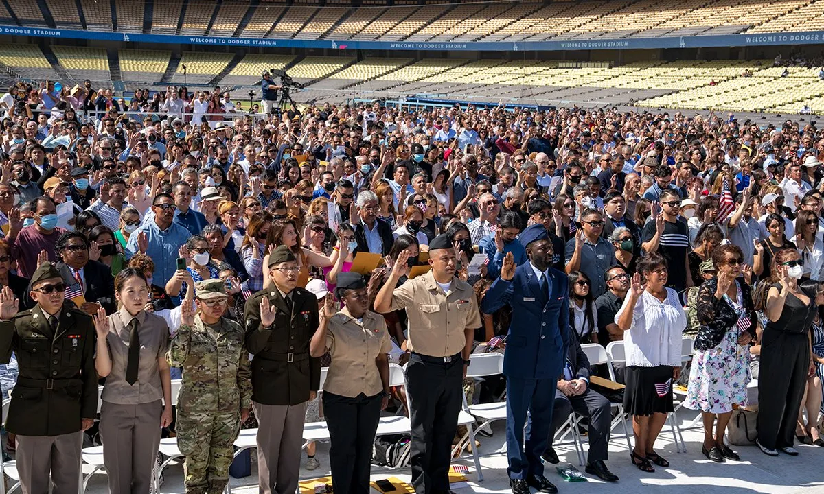 2,100 Become New Citizens At Dodger Stadium