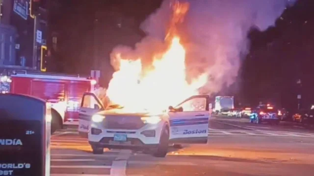 Boston Street Takeover Suspects Torched Police Cruiser