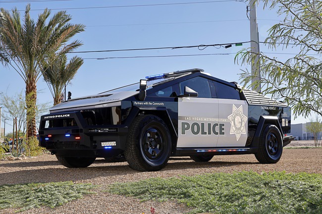 World’s First Tesla Cybertruck Police Fleet Debuts In Las Vegas