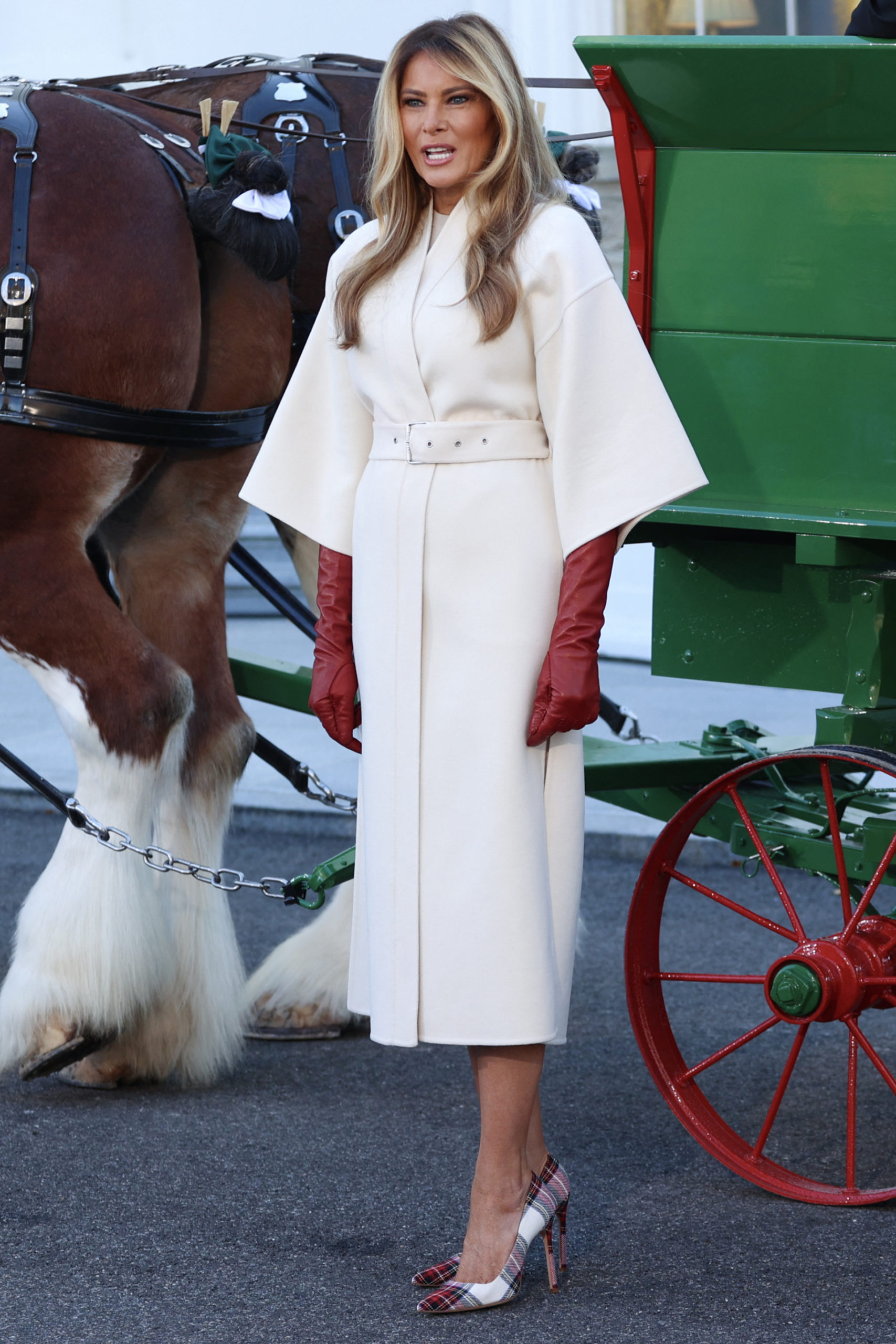 Fashion Notes: Melania Trump Kicks Off The Holidays In Tartan Manolo Blahniks