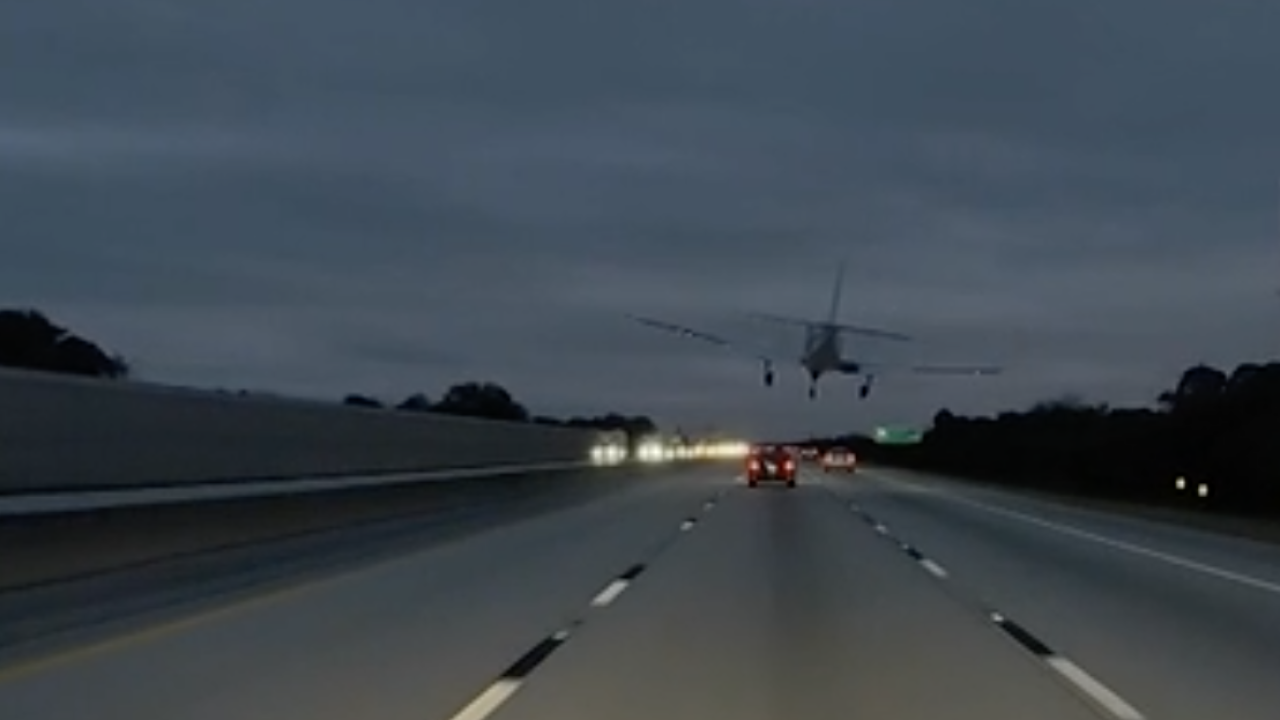 Plane Crash-Lands On Top Of Toyota On Florida Freeway Following Engine Trouble