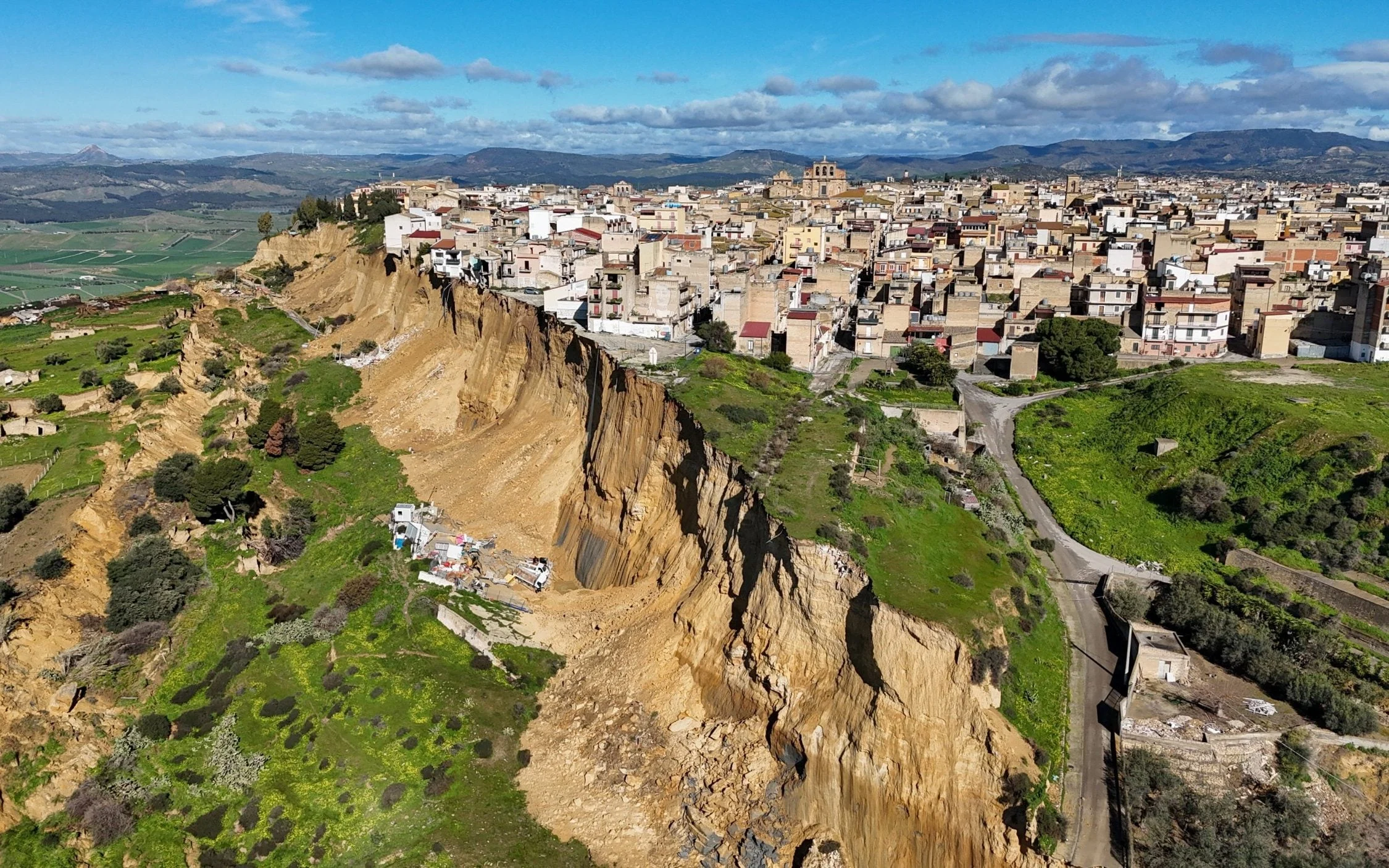 Sicilian Town On Verge Of Collapse After Landslide