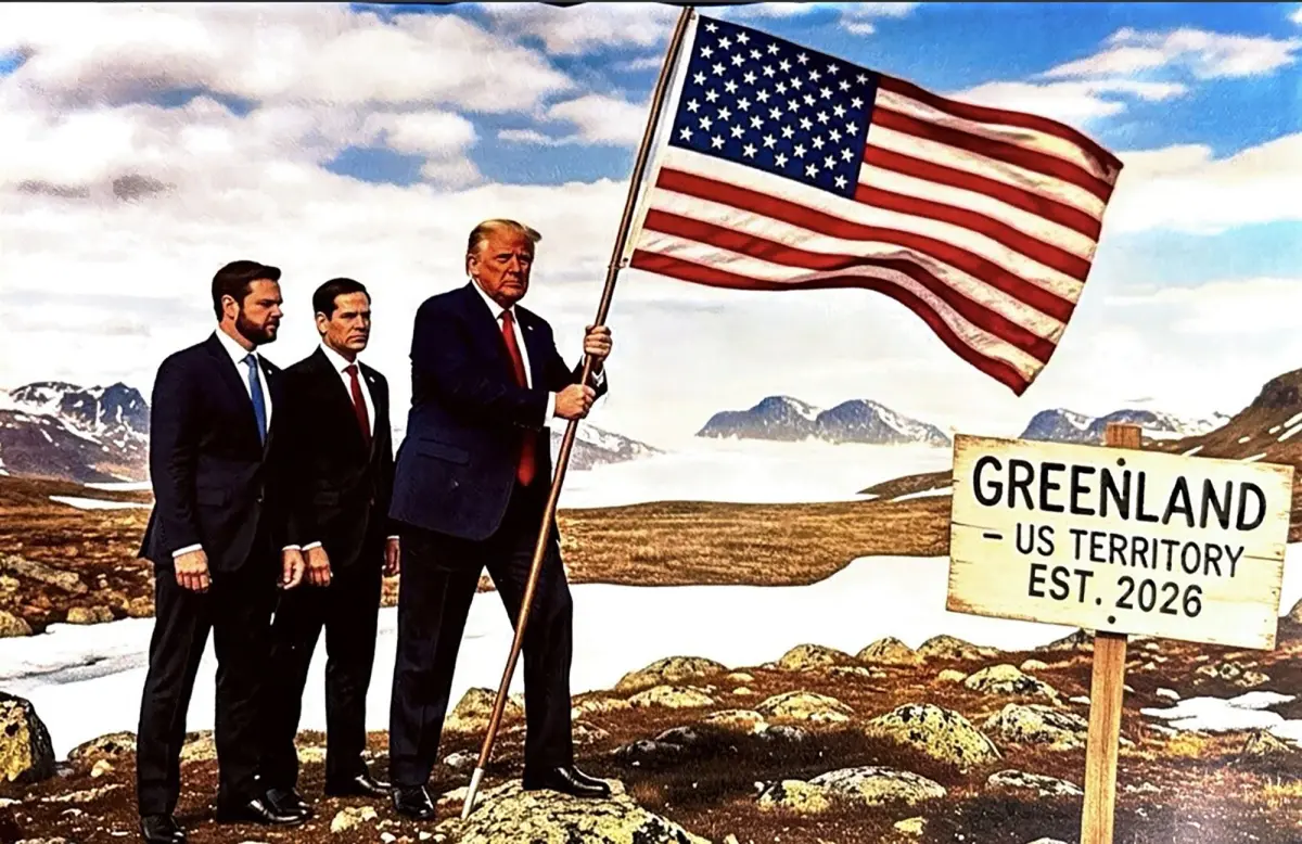 Trump Trolls European Leaders With Wild AI Image Of Him Planting US Flag On Greenland