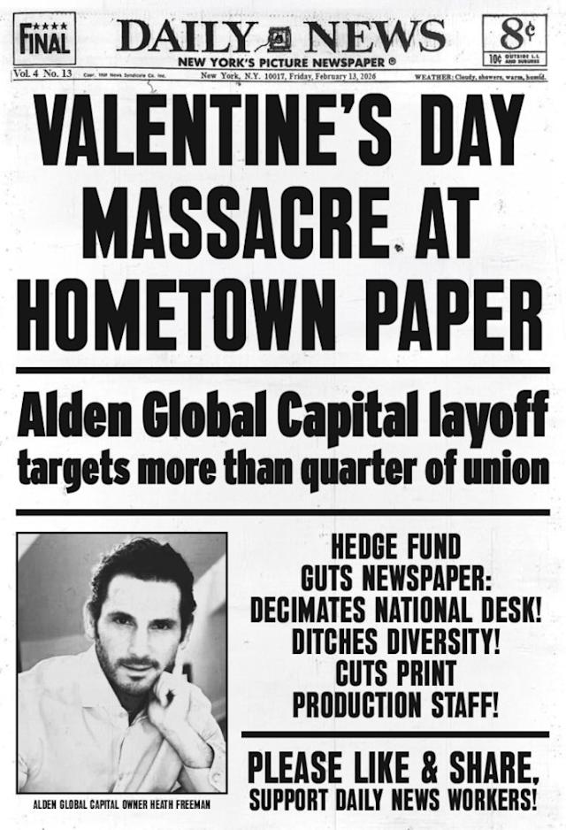 New York Daily News Makes Massive Staff Cuts In ‘Valentines Day Massacre’